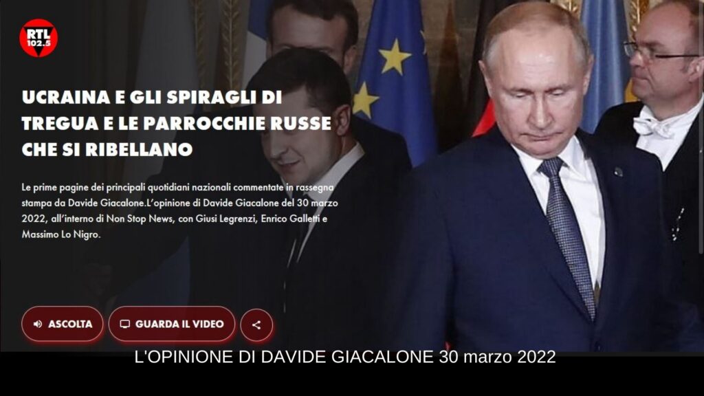 Davide Giacalone rtl 30 marzo 2022