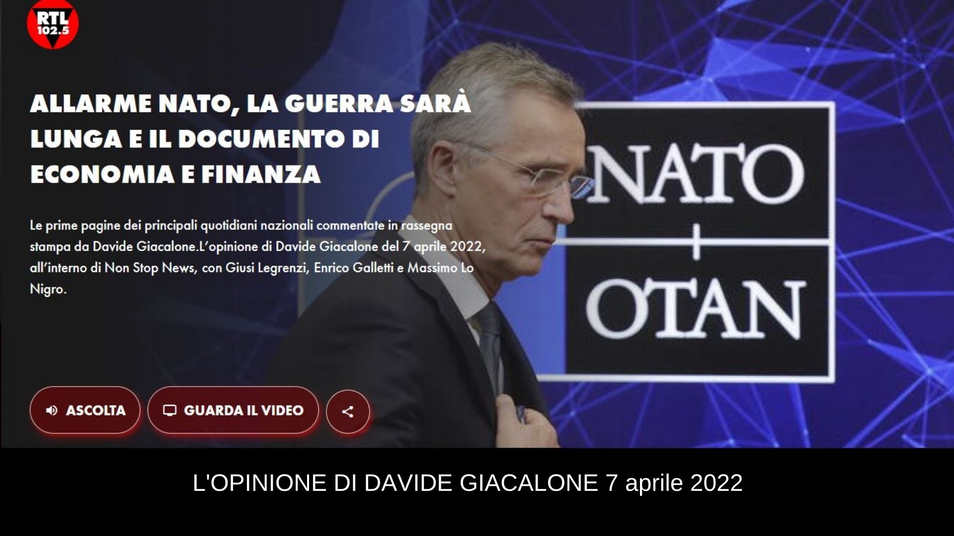 Davide Giacalone rtl 7 aprile 2022