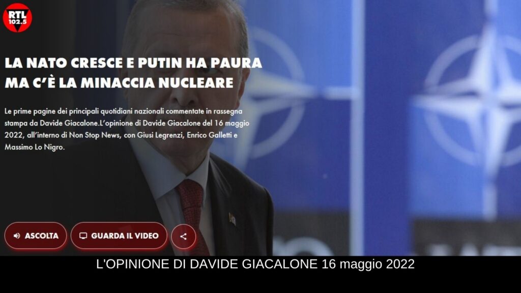 Davide Giacalone rtl 16 maggio 2022