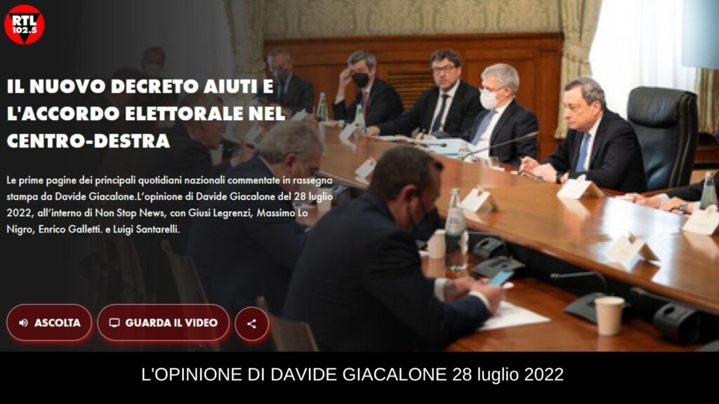 Davide Giacalone rtl 28 luglio 2022