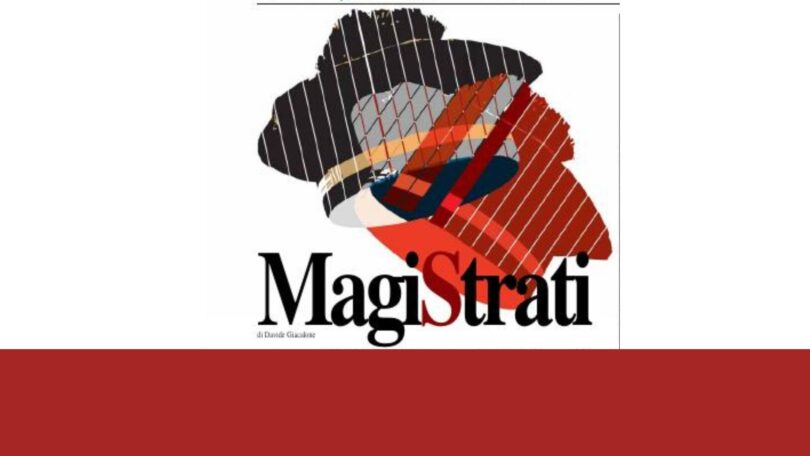 MagiStrati Illustrazione di un magistrato stilizzato con toga e cappello, attraversato da linee e colori che richiamano il conflitto sulla riforma della giustizia e sull’indipendenza della magistratura